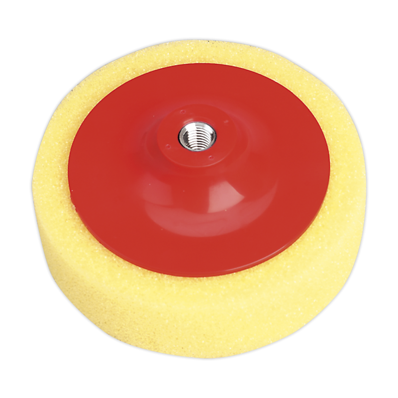 Tête en mousse de polissage et de polissage Ø150 x 50 mm M14 x 2 mm jaune/grossier