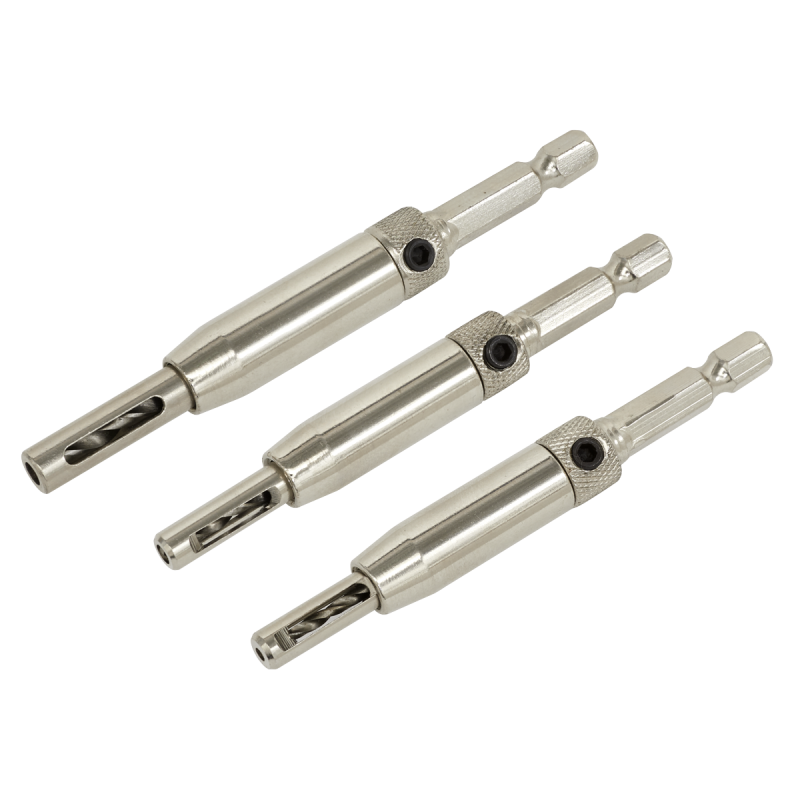 Self-Centring Chamfered Hinge Drill Set 3pc