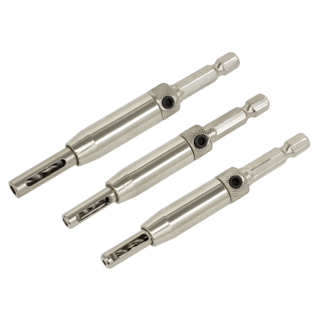 Self-Centring Chamfered Hinge Drill Set 3pc