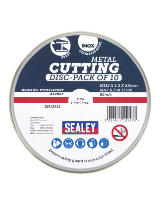 Cutting Disc Ø115 x 1.2mm Ø22mm Bore Pack of 10