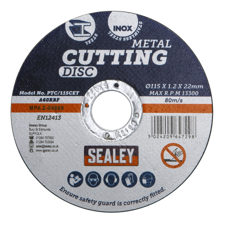 Cutting Disc Ø115 x 1.2mm Ø22mm Bore - Pack of 50