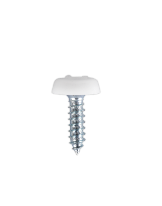 Numberplate Screw Plastic Enclosed Head 4.8 x 18mm White Pack of 50