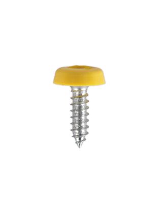 Numberplate Screw Plastic Enclosed Head 4.8 x 18mm Yellow Pack of 50