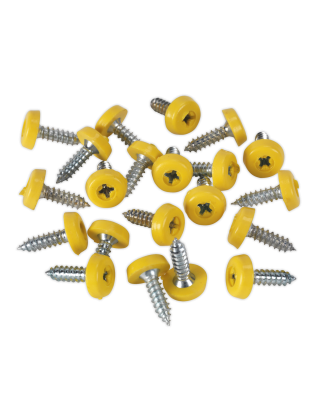 Numberplate Screw Plastic Enclosed Head 4.8 x 18mm Yellow Pack of 50