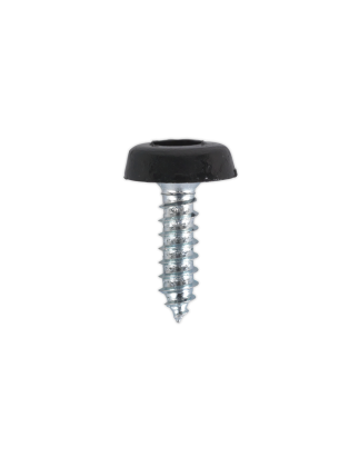 Numberplate Screw Plastic Enclosed Head 4.8 x 18mm Black Pack of 50