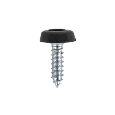 Numberplate Screw Plastic Enclosed Head 4.8 x 18mm Black Pack of 50