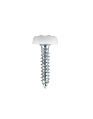 Numberplate Screw Plastic Enclosed Head 4.8 x 24mm White Pack of 50