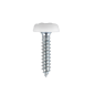 Numberplate Screw Plastic Enclosed Head 4.8 x 24mm White Pack of 50