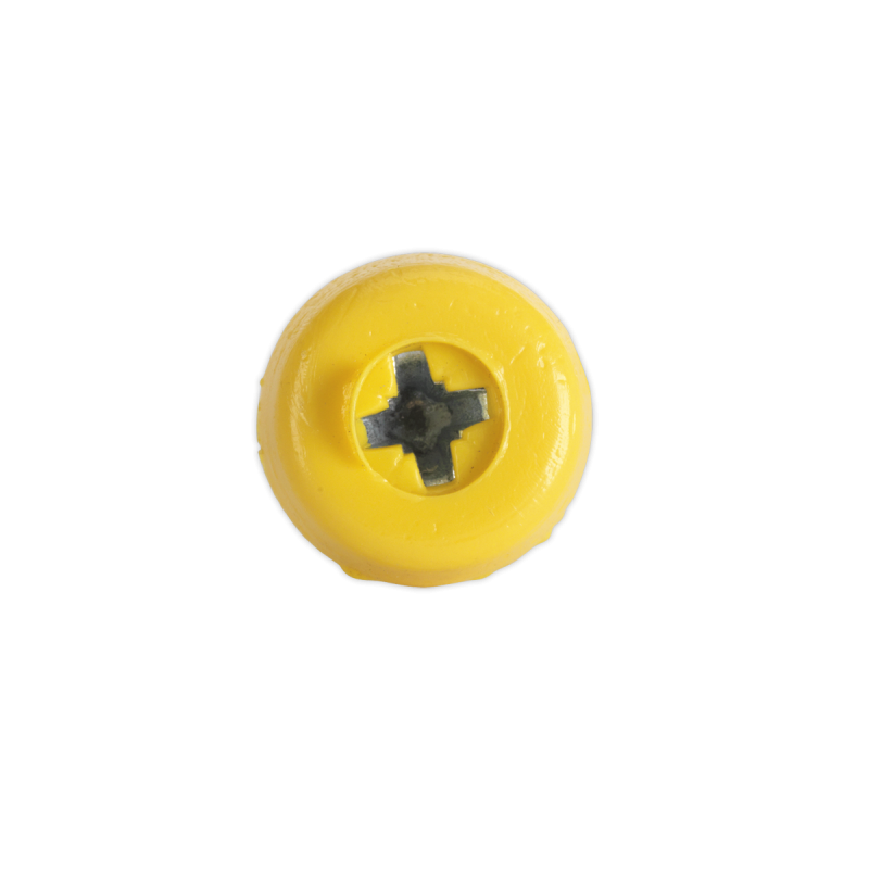 Numberplate Screw Plastic Enclosed Head 4.8 x 24mm Yellow Pack of 50