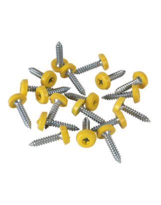 Numberplate Screw Plastic Enclosed Head 4.8 x 24mm Yellow Pack of 50