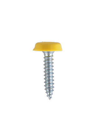 Numberplate Screw Plastic Enclosed Head 4.8 x 24mm Yellow Pack of 50