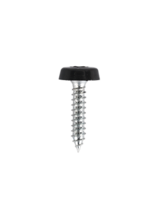 Numberplate Screw Plastic Enclosed Head 4.8 x 24mm Black Pack of 50