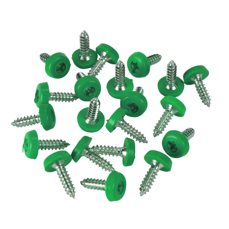 Green Numberplate Screws 4.8 x 18mm - Pack of 50