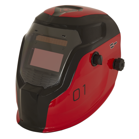 Casque de soudage à obscurcissement automatique teinte 9-13 - rouge