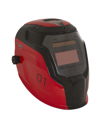 Auto Darkening Welding Helmet Shade 9-13 - Red