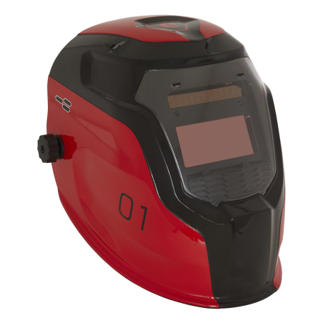 Casque de soudage à obscurcissement automatique teinte 9-13 - rouge