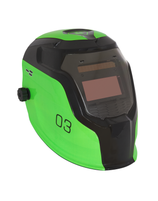 Auto Darkening Welding Helmet Shade 9-13 - Green