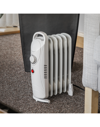 Mini radiateur rempli d'huile à 6 éléments 800 W/230 V