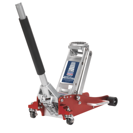 Premier Low Profile Aluminium Trolley Jack with Rocket Lift 1.5 Tonne