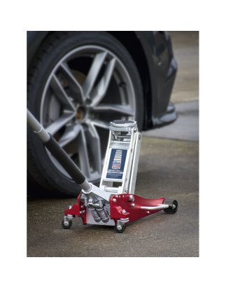 Premier Low Profile Aluminium Trolley Jack with Rocket Lift 1.5 Tonne