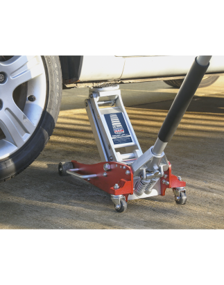 Premier Low Profile Aluminium Trolley Jack with Rocket Lift 1.5 Tonne