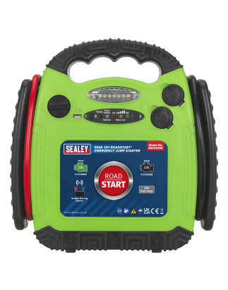 RoadStart® 12V Emergency Jump Starter 900 Peak Amps - Hi-Vis Green