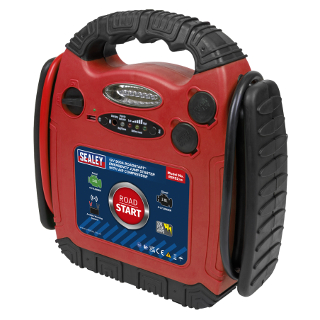 Démarreur d'urgence RoadStart® 12 V avec compresseur d'air, 900 ampères de pointe