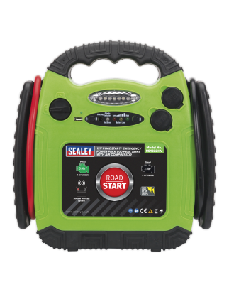 RoadStart® 12V Emergency Jump Starter with Air Compressor 900 Peak Amps