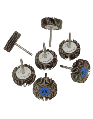 Rotary Tool Abrasive Flap Wheel Set 7pc Ø30mm