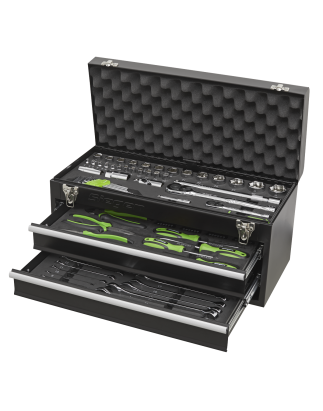 Portable Tool Chest 2 Drawer with 90pc Tool Kit