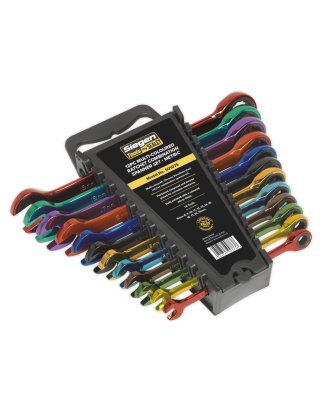 Ratchet Combination Spanner Set 12pc Multi-Coloured Metric