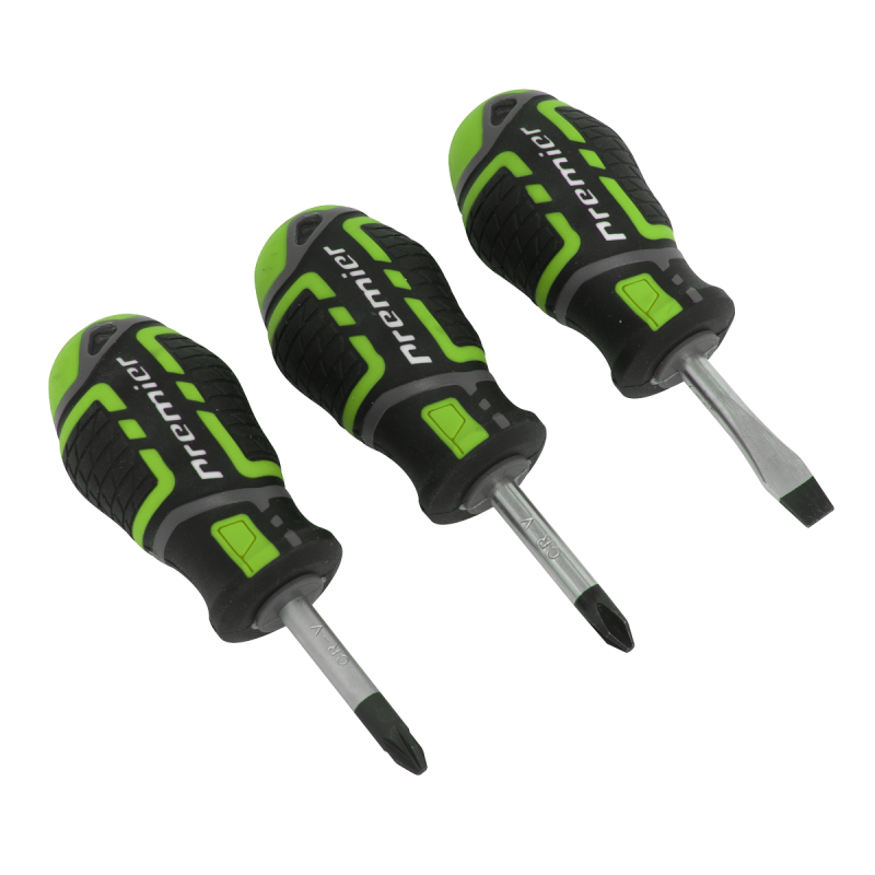 Screwdriver Set 3pc GripMAX® Stubby - Hi Vis