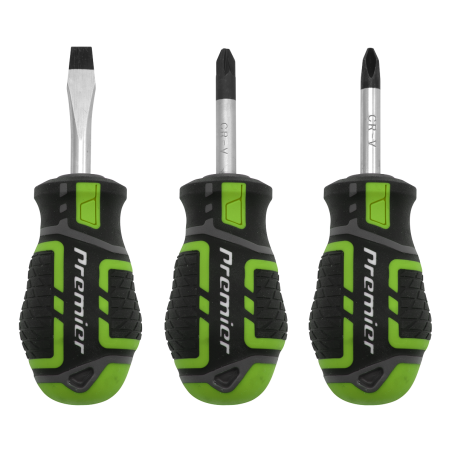 Screwdriver Set 3pc GripMAX® Stubby - Hi Vis