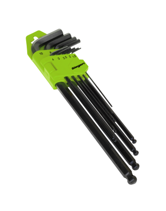 Ball-End Hex Key Set 9pc Extra-Long Metric