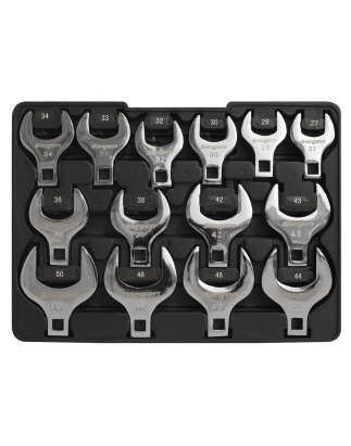 Crow's Foot Open End Spanner Set 14pc 1/2"Sq Drive Metric