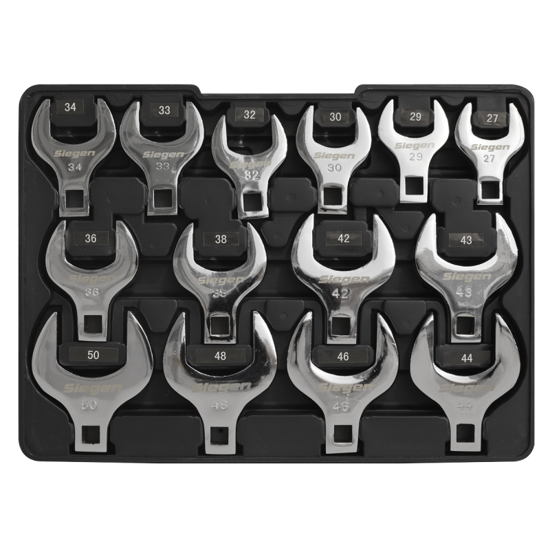 Crow's Foot Open End Spanner Set 14pc 1/2"Sq Drive Metric