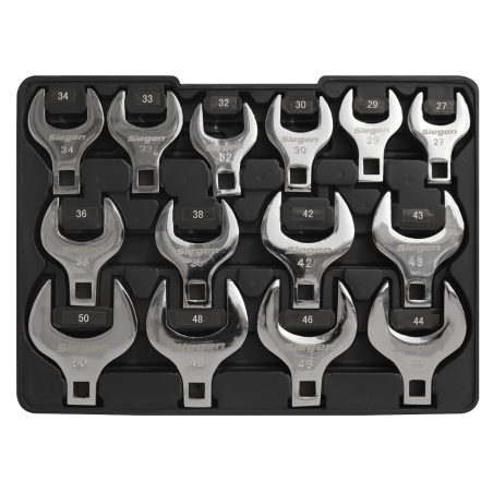 Crow's Foot Open End Spanner Set 14pc 1/2"Sq Drive Metric