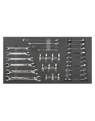 Tool Tray with Specialised Spanner Set 30pc - Metric