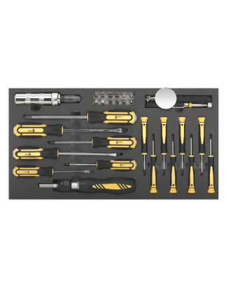 Plateau à outils avec jeu de tournevis 36 pièces