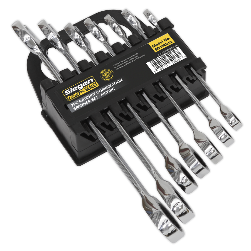 Ratchet Combination Spanner Set 7pc Metric