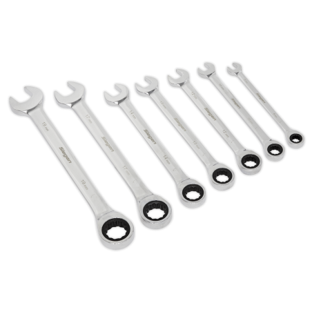 Ratchet Combination Spanner Set 7pc Metric