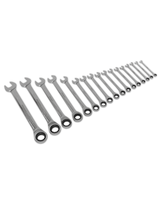 Combination Ratchet Spanner Set 17pc Metric