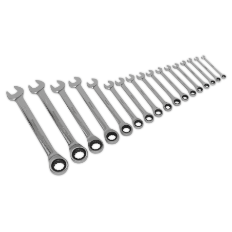 Combination Ratchet Spanner Set 17pc Metric