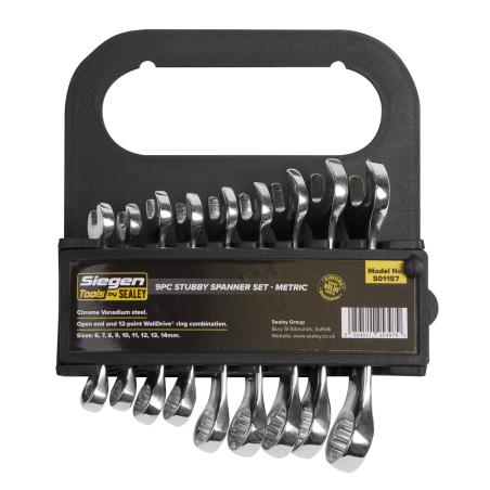 Stubby Combination Spanner Set 9pc - Metric