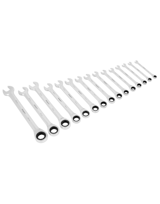 Combination Ratchet Spanner Set 15pc Metric