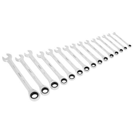 Combination Ratchet Spanner Set 15pc Metric