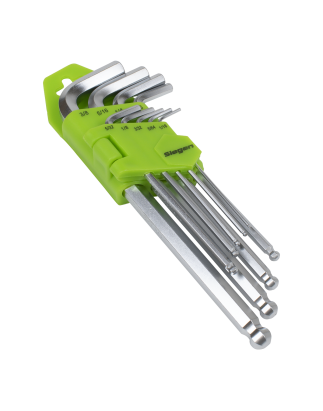 Hex Key Set Long Ball-End 9pc - Imperial