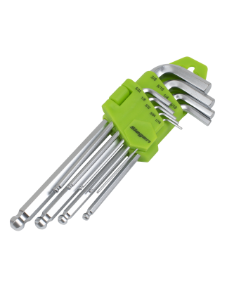 Hex Key Set Long Ball-End 9pc - Imperial