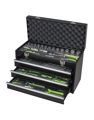 Portable Tool Chest 3 Drawer with 98pc Tool Kit