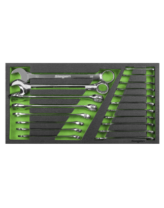 Tool Tray with Combination Spanner Set 19pc - Metric